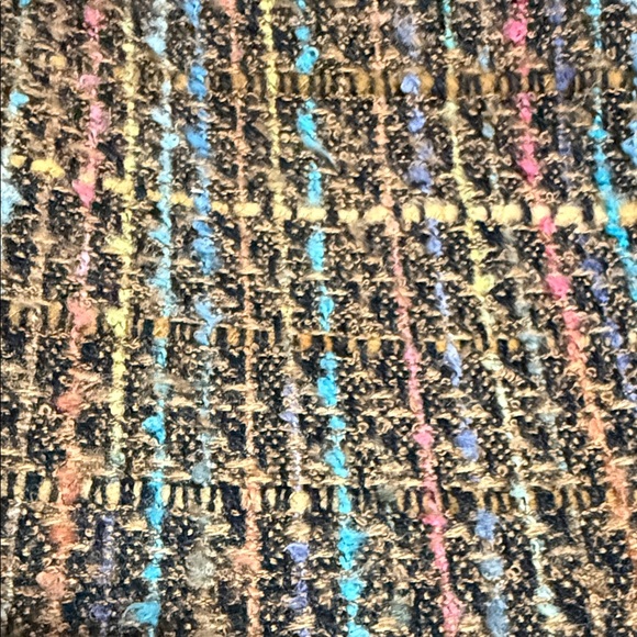 Multicolor Joan Rivers Tweed and Black Leather Tote Bag - Picture 2 of 5